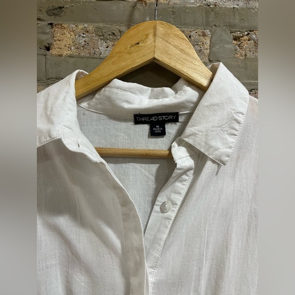 Sheer gauze button down shirt dress - Picture 4 of 5